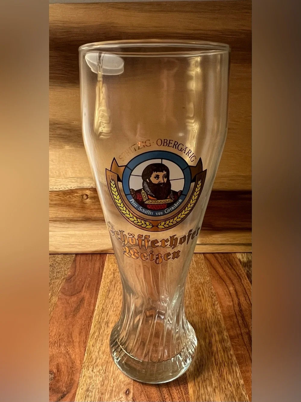 Vintage Schöfferhofer Weizen German Wheat Beer Glass 0.5L Barware